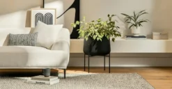 Tuva Black Wide Indoor/Outdoor Planter Set