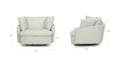 Leigh Silver Ivory Swivel Chair -Furniture Sales 2024 image103454