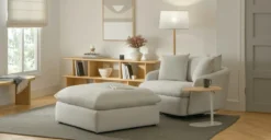 Leigh Silver Ivory Swivel Chair