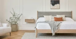 Lenia White Oak Floating Nightstand