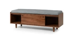 Nederin Pebble Gray Walnut Bench -Furniture Sales 2024 image74573