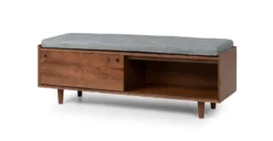 Nederin Pebble Gray Walnut Bench -Furniture Sales 2024 image74574