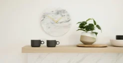 Maris White Marble Clock