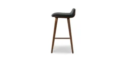 Sede Black Leather Walnut Counter Stool -Furniture Sales 2024 image80164