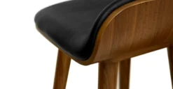 Sede Black Leather Walnut Counter Stool -Furniture Sales 2024 image80166