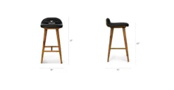 Sede Black Leather Walnut Counter Stool -Furniture Sales 2024 image80170