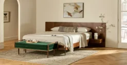 Nera Walnut California King Bed With Nightstands