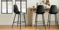 Svelti Pure Black Bar Stool