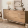 Lenia White Oak 9-Drawer Dresser