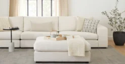 Beta Quartz White Ottoman