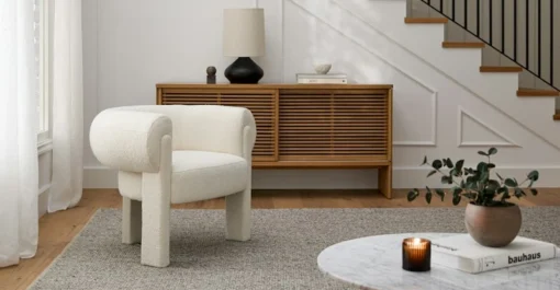 Everse Ivory Wool Bouclé Lounge Chair -Furniture Sales 2024 image92213