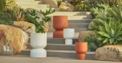 Sterna Glazed Orange 12" Indoor/Outdoor Planter