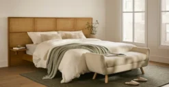 Gabriola Ivory Bouclé Bench