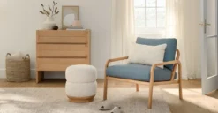 Pica Ivory Bouclé Ottoman