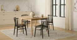 Plumas White Oak Dining Table For 6, Extendable